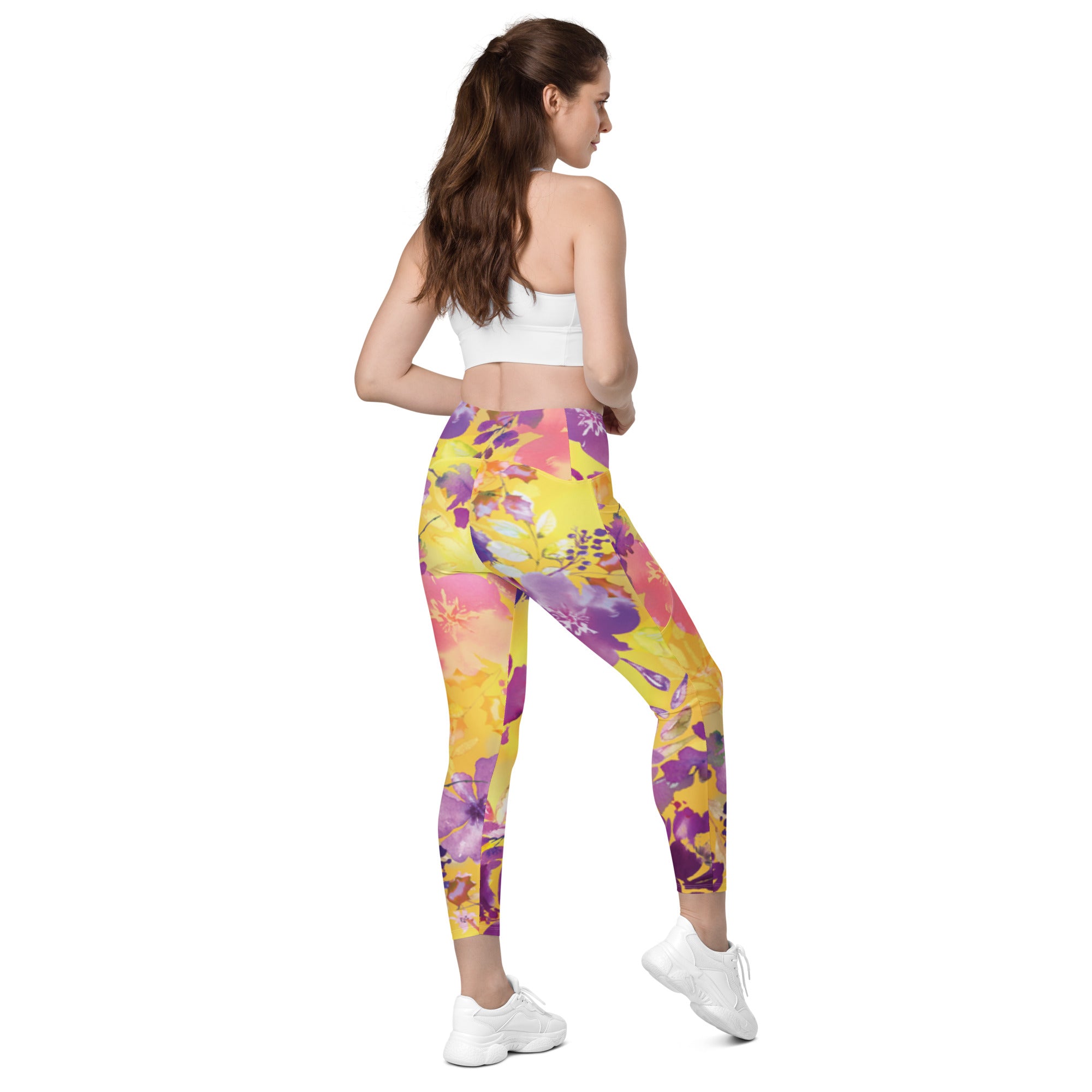 Yellow Chinoiserie Leggings with Pockets | All Sizes
